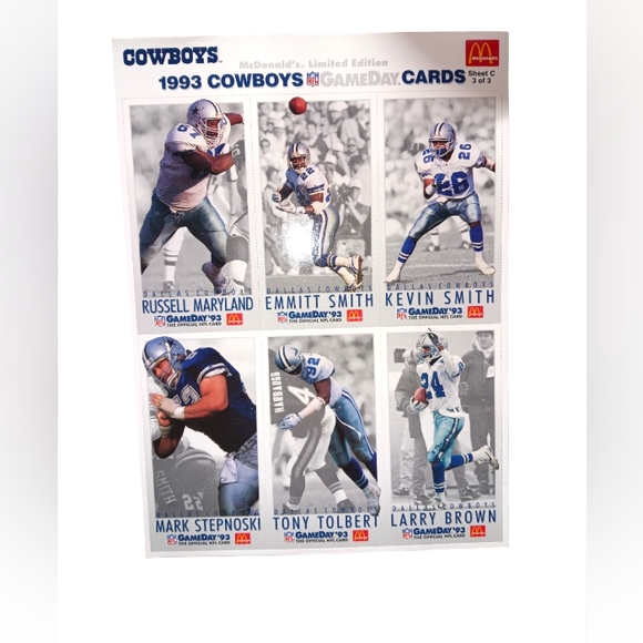 1993 McDonald's Cowboys Game Day Cards - Picture 4 of 4